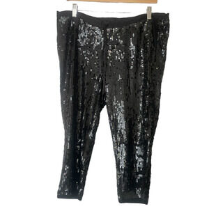 Gryphon NY Black Sequined Joggers • Goth Dark Romance Maximalism • Size 2